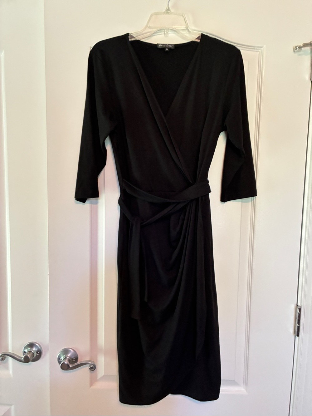 Black Wrap Dress with Belt